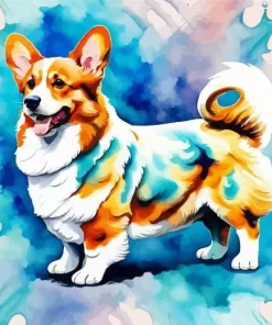 Cool Welsh Corgi Art Paint by Number