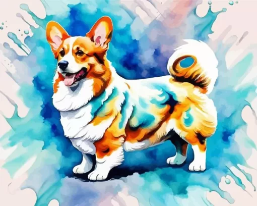 Cool Welsh Corgi Art Paint by Number