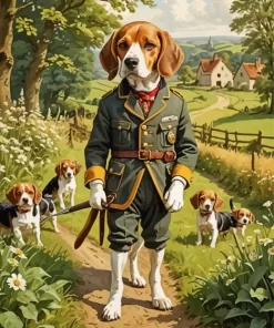 Cool Beagle Dog Art Paint by Number