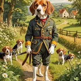 Cool Beagle Dog Art Paint by Number