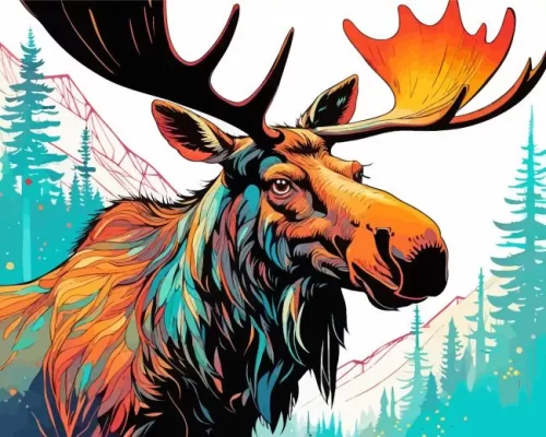 Cool Moose Paint by Number