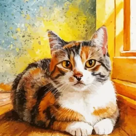 Cute Calico Cat Paint by Number