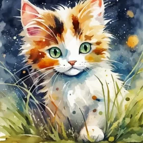 Cute Calico Kitty Paint by Number