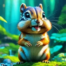 Colorful Chipmunk Rodent Paint by Number