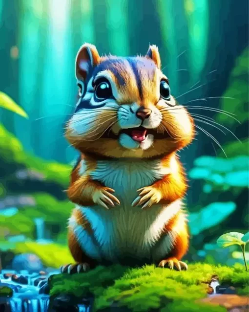 Colorful Chipmunk Rodent Paint by Number