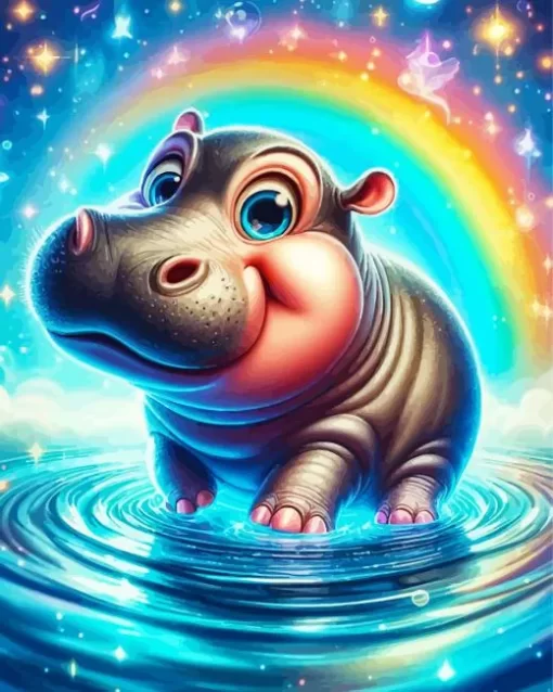 Cute Hippo Paint by Number