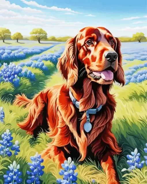 Cute Irish Setter Paint by Number