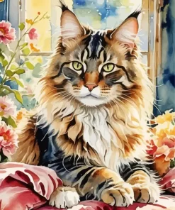 Cute Tabby Cat Paint by Number