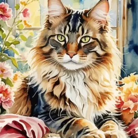 Cute Tabby Cat Paint by Number