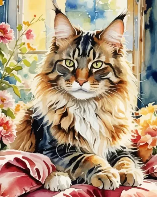 Cute Tabby Cat Paint by Number