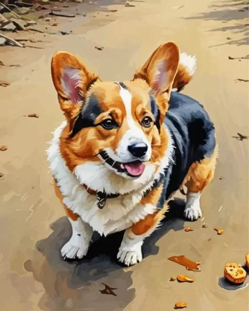 Cute Welsh Corgi Paint by Number