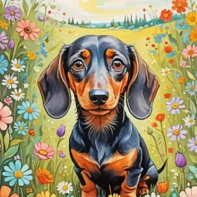 Cute Dachshund Paint by Number