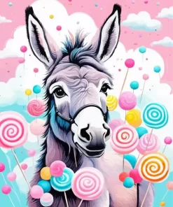 Cute Donkey Paint by Number