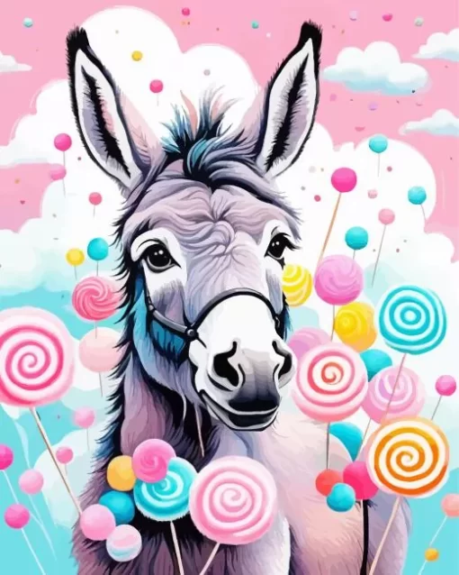 Cute Donkey Paint by Number