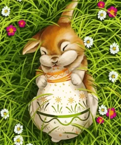 Cute Easter Bunny Paint by Number