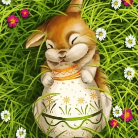 Cute Easter Bunny Paint by Number