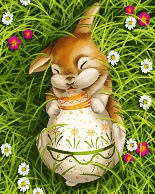 Cute Easter Bunny Paint by Number