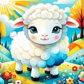 Cute Little Lamb Paint by Number