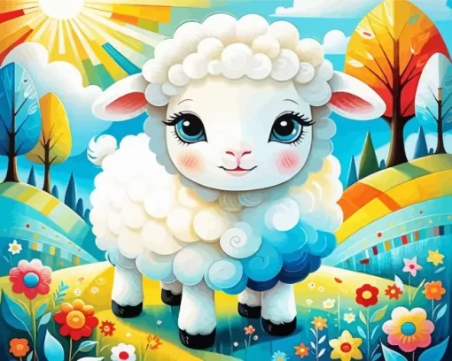 Cute Little Lamb Paint by Number