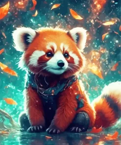 Cute Red Panda Animal Paint by Number