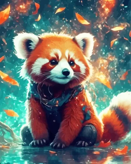 Cute Red Panda Animal Paint by Number