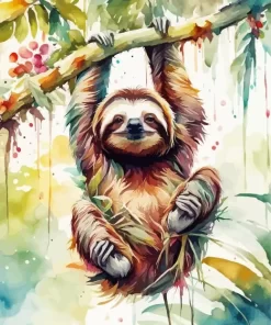 Cute Sloth Paint by Number