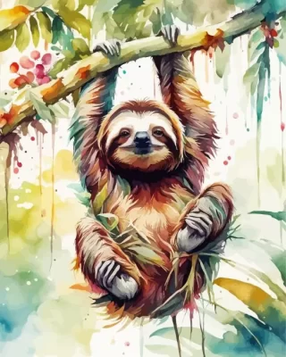 Cute Sloth Paint by Number