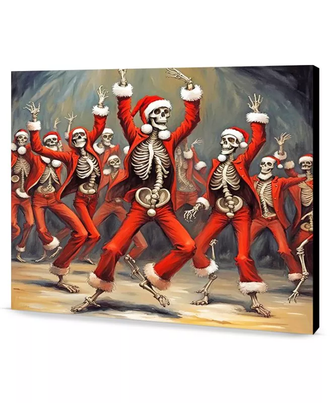 Dancing Christmas Skeletons christmas paint by numbers