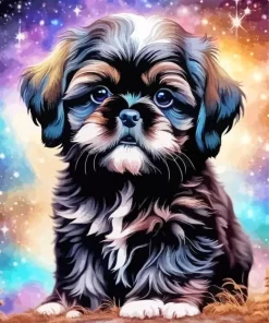 Dark Shih Tzu Paint by Number