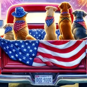 Dogs Enjoying The Independence Day Paint by Number