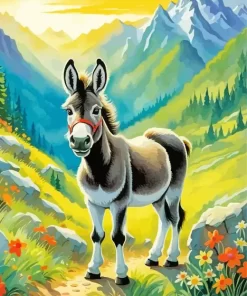 Donkey Animal Art Paint by Number