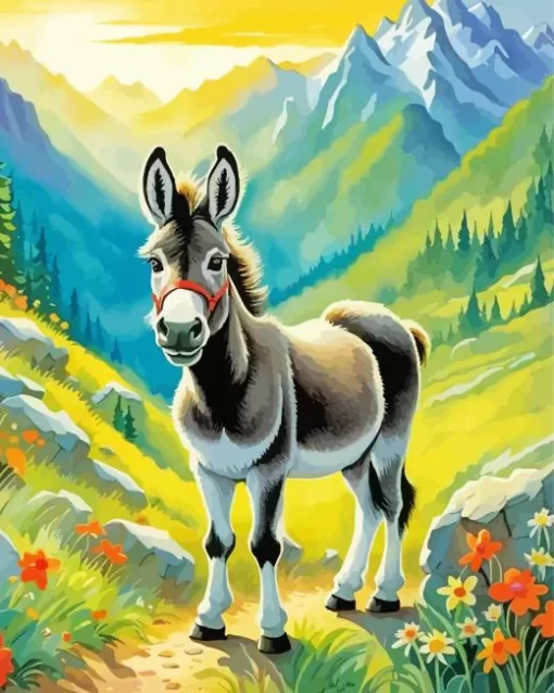 Donkey Animal Art Paint by Number