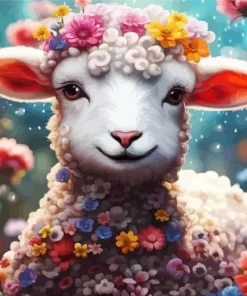 Floral Lamb Paint by Number