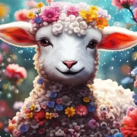 Floral Lamb Paint by Number