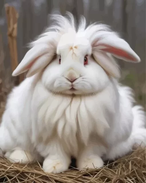 Fluffy Angora Rabbit Paint by Number