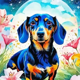 Full Moon Dachshund Paint by Number