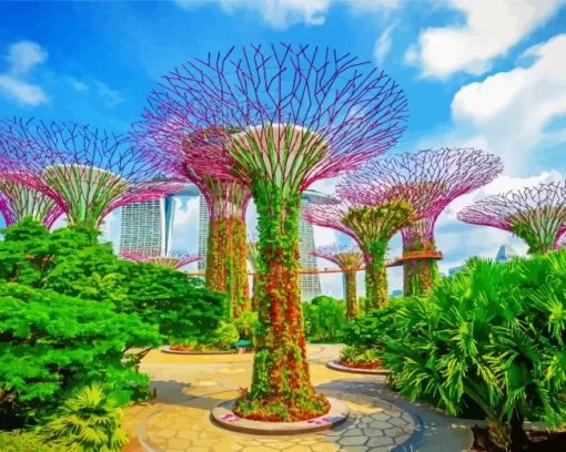 gardens by the bay Singapore Asia paint by number