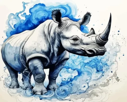 Grey Rhino Paint by Number