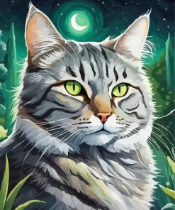 Grey Tabby Cat Paint by Number