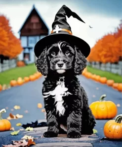 Halloween Boykin Spaniel Paint by Number