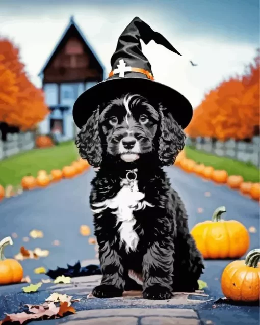 Halloween Boykin Spaniel Paint by Number