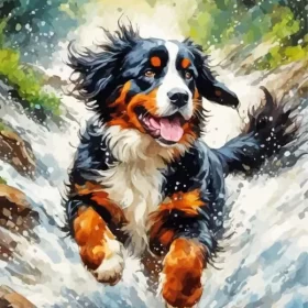 Happy Bernese Mountain Paint by Number