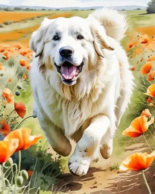 Happy Great Pyrenees Paint by Number