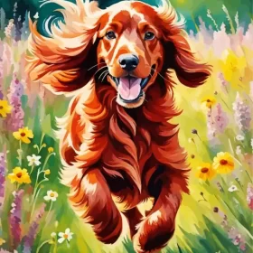Happy Irish Setter Paint by Number