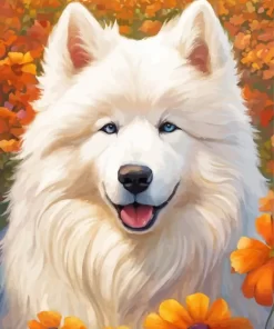 Happy Samoyed Paint by Number