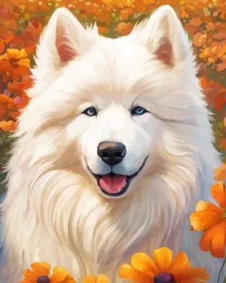 Happy Samoyed Paint by Number