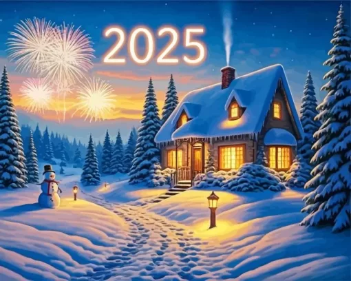 Happy New Year 2025 Paint by Number