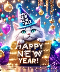 New Year Cat Paint by Number