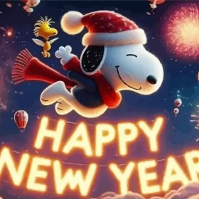 Happy New Year Snoopy Paint by Number