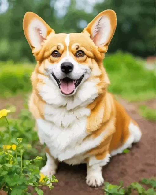 Happy Pembroke Welsh Corgi Paint by Numbers